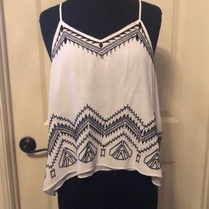 white tank with black detailing